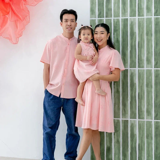 Heritage Series - Baby Girl Cheongsam in Pink Lilies by Le Petit Society — image 2