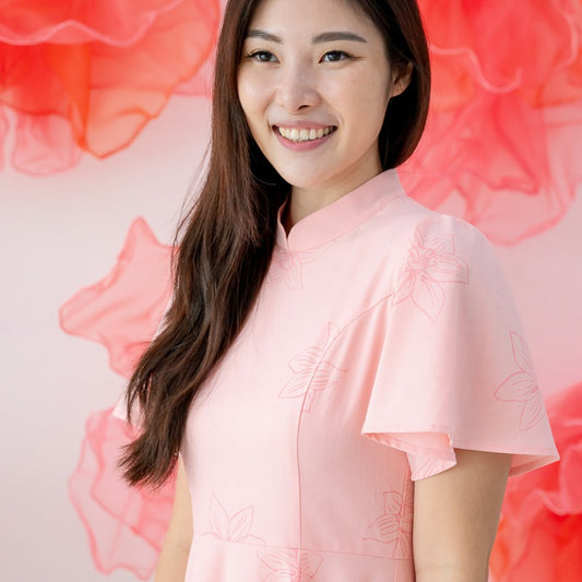 Heritage Series - Ladies Dress in Pink Lilies by Le Petit Society