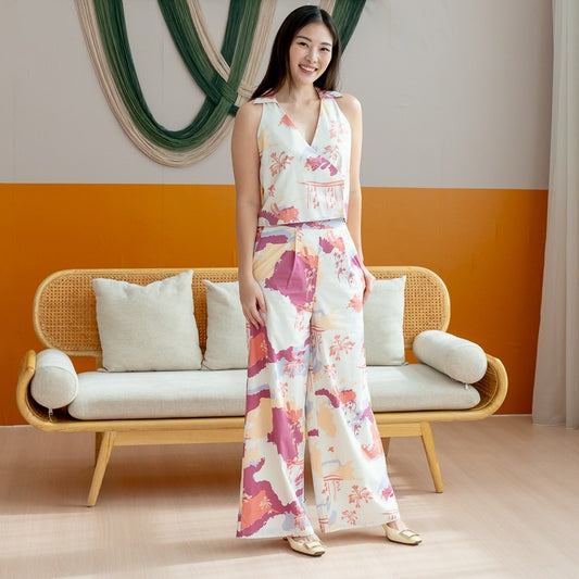 Heritage Series - Ladies Pants in MBS Sunset Skyline Print by Le Petit Society