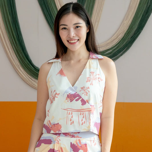 Heritage Series - Ladies Top in MBS Sunset Skyline Print by Le Petit Society