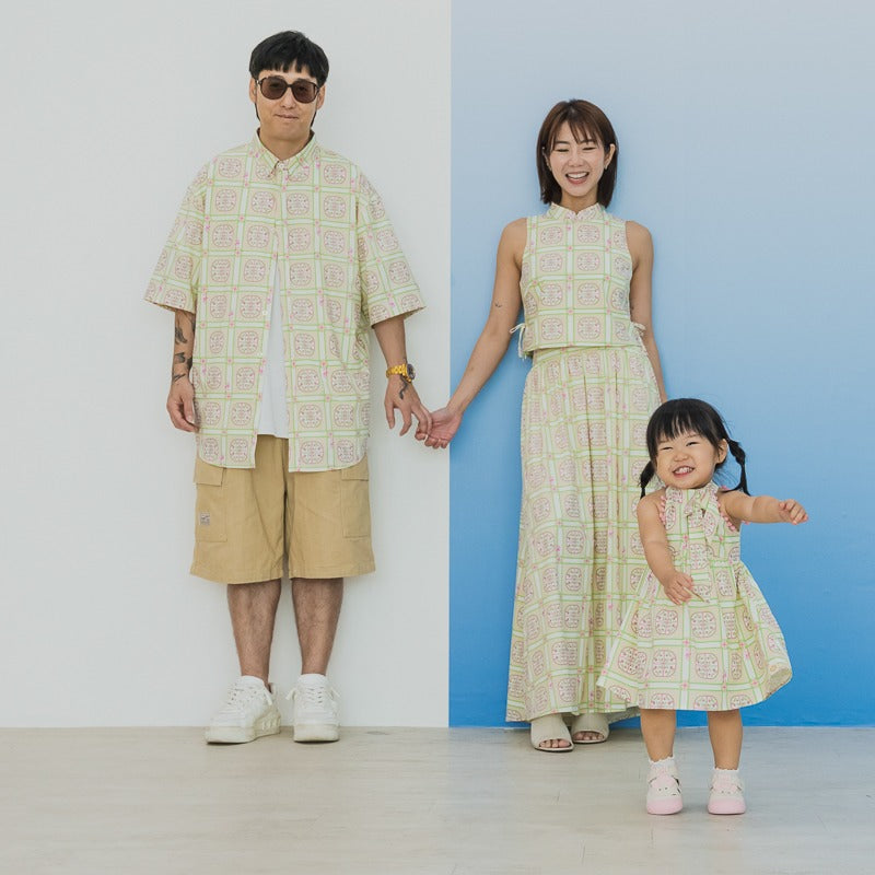 Heritage Series - Ladies Cheongsam Top in Beige Peranakan Print by Le Petit Society — image 7