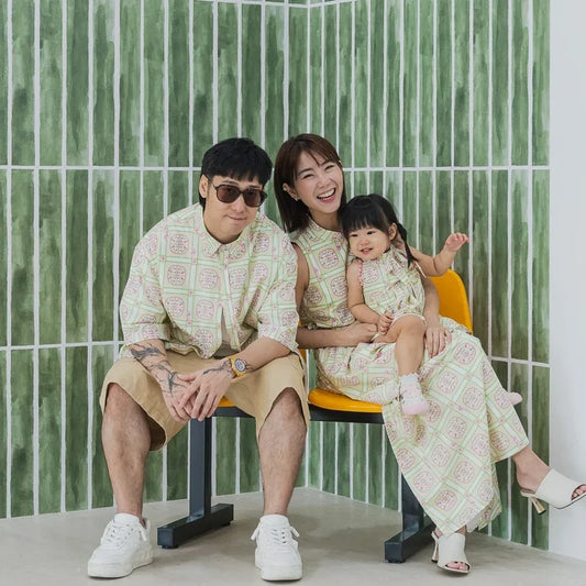 Heritage Series - Men's Shirt in Beige Peranakan Print (Relaxed Fit) by Le Petit Society — image 2
