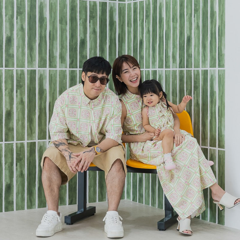 Heritage Series - Ladies Cheongsam Top in Beige Peranakan Print by Le Petit Society — image 6