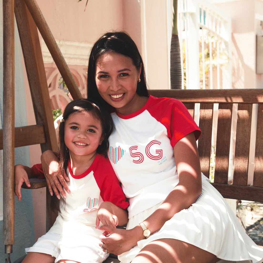 A Singapore Series in "I Love SG" Ladies/Teens Raglan Tee by Le Petit Society — image 5