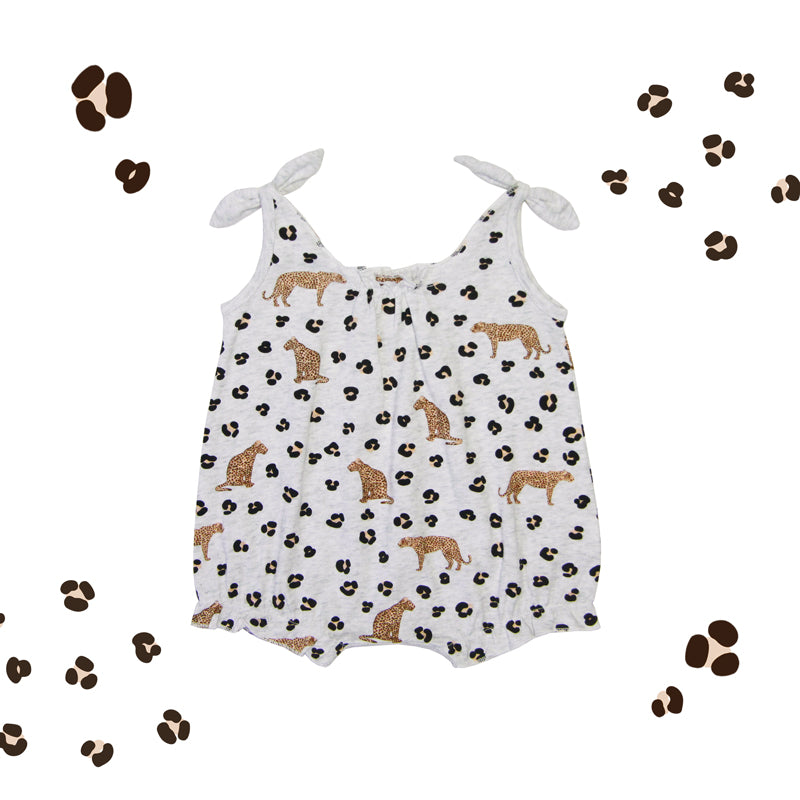 Baby Girl Romper in Leopard Print by Le Petit Society — image 2