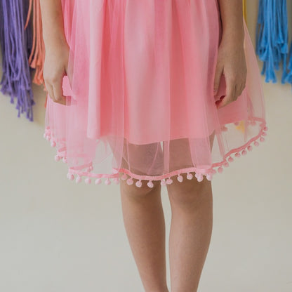 Lion Dance Series in Girls Jersey Dress with Pink Tulle by Le Petit Society — image 6