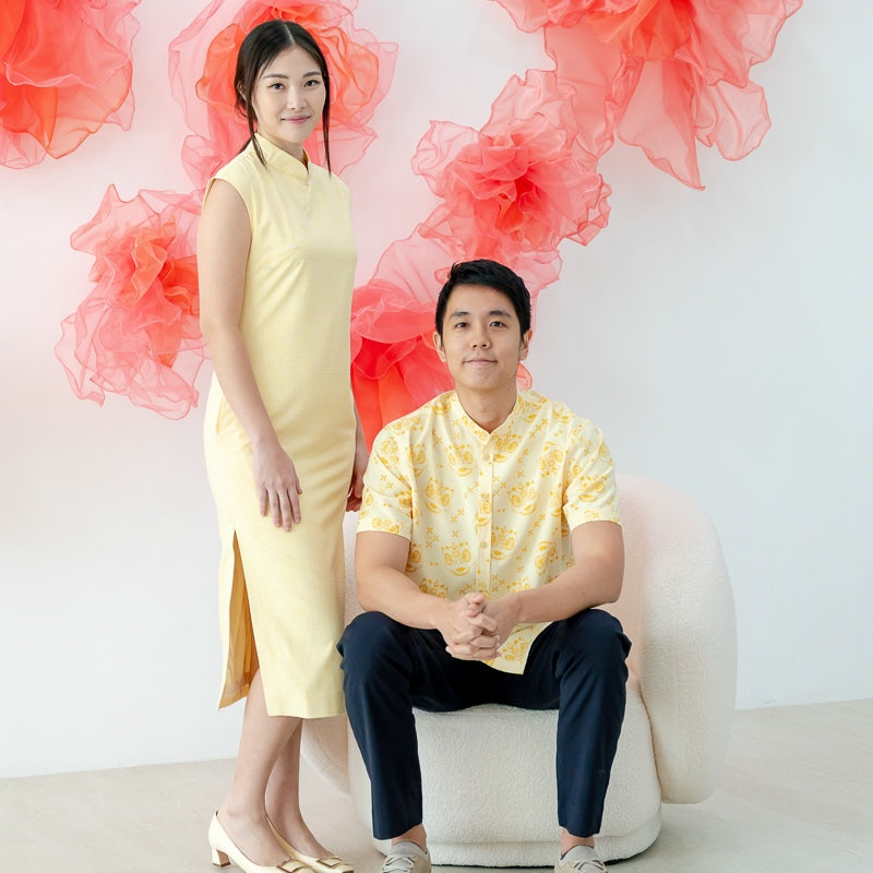 Lion Dance Series - Men's Shirt in Yellow (Classic Fit) by Le Petit Society — image 8