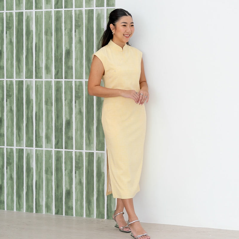 Lion Dance Series - Ladies Cheongsam in Yellow by Le Petit Society