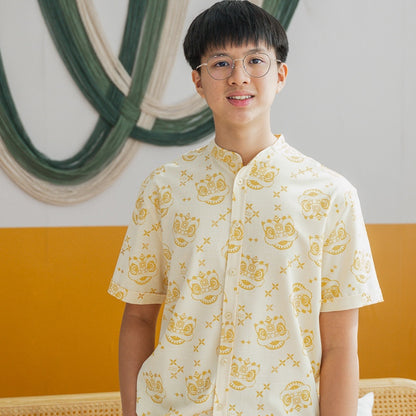 Lion Dance Series - Men's Shirt in Yellow (Classic Fit) by Le Petit Society — image 6
