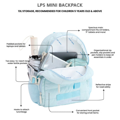 Mini Backpack - Ice Blue Puffer by Le Petit Society — image 6