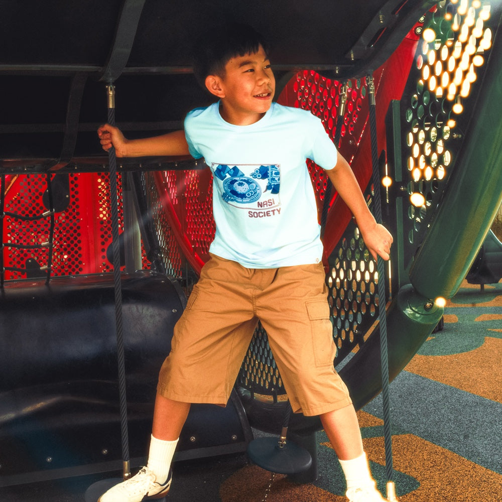 A Singapore Series - Nasi Society Kids Tee in Blue by Le Petit Society — image 3