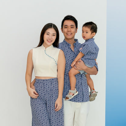 Oriental Series - Men's Shirt in Navy Origami Koi Print (Relaxed Fit) by Le Petit Society — image 5