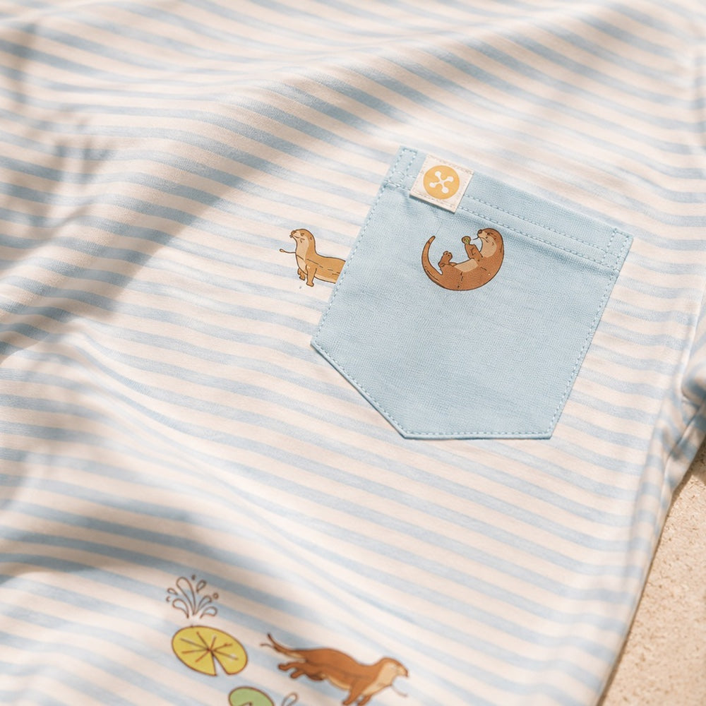 A Singapore Series - Otters Kids Tee in Blue by Le Petit Society — image 2