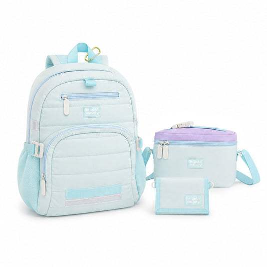 Essential School Bundle in Ice Blue Puffer by Le Petit Society