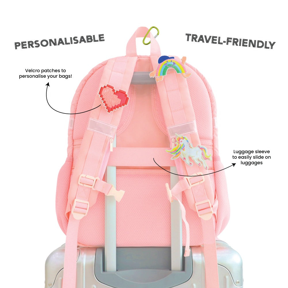 Single Pocket Backpack in Marshmallow Pink Puffer by Le Petit Society — image 7