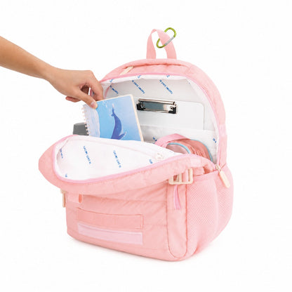 Single Pocket Backpack and Lunch Bag Bundle in Marshmallow Pink Puffer by Le Petit Society — image 4