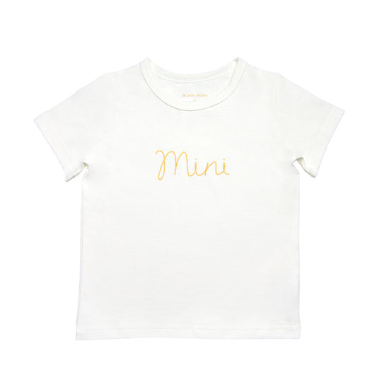 Family Tees - Mini Kids Tee in White/Gold by Le Petit Society