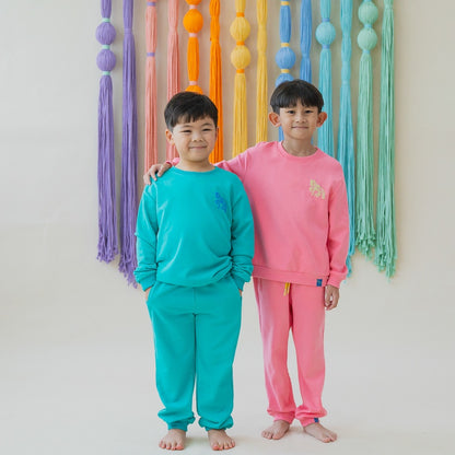 Zodiac Series - Kids Jogger Pants in Pink by Le Petit Society — image 3