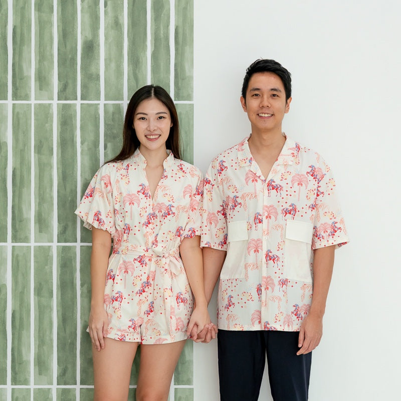 Zodiac Series - Men's Shirt in Red Carnival Horse Print (Relaxed Fit) by Le Petit Society — image 4