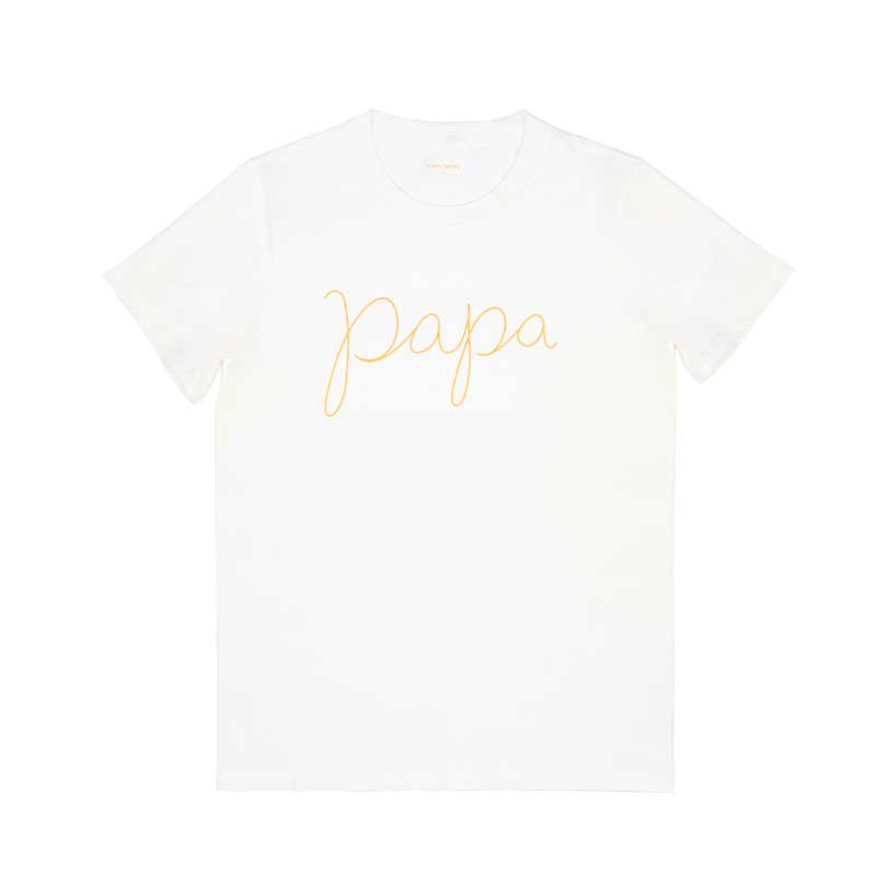 Family Tees - Papa Tee in White/Gold by Le Petit Society — image 2