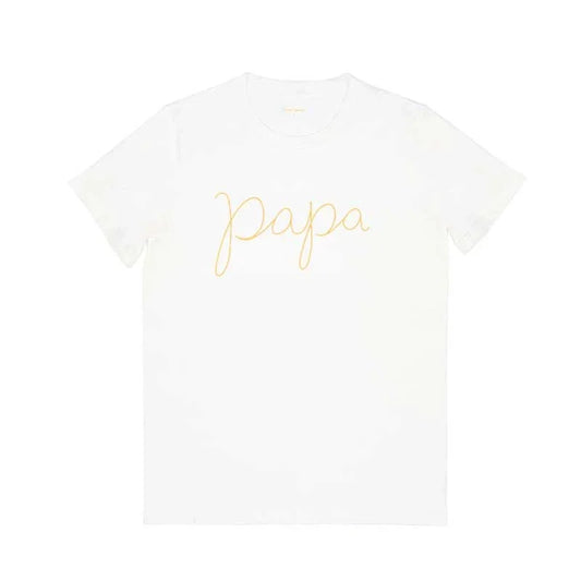 Family Tees - Papa Tee in White/Gold by Le Petit Society — image 2