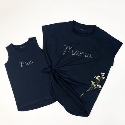 Family Tees - Mini Kids Tank in Navy by Le Petit Society — image 2