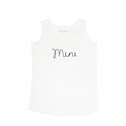 Family Tees - Mini Kids Tank in White/Black by Le Petit Society