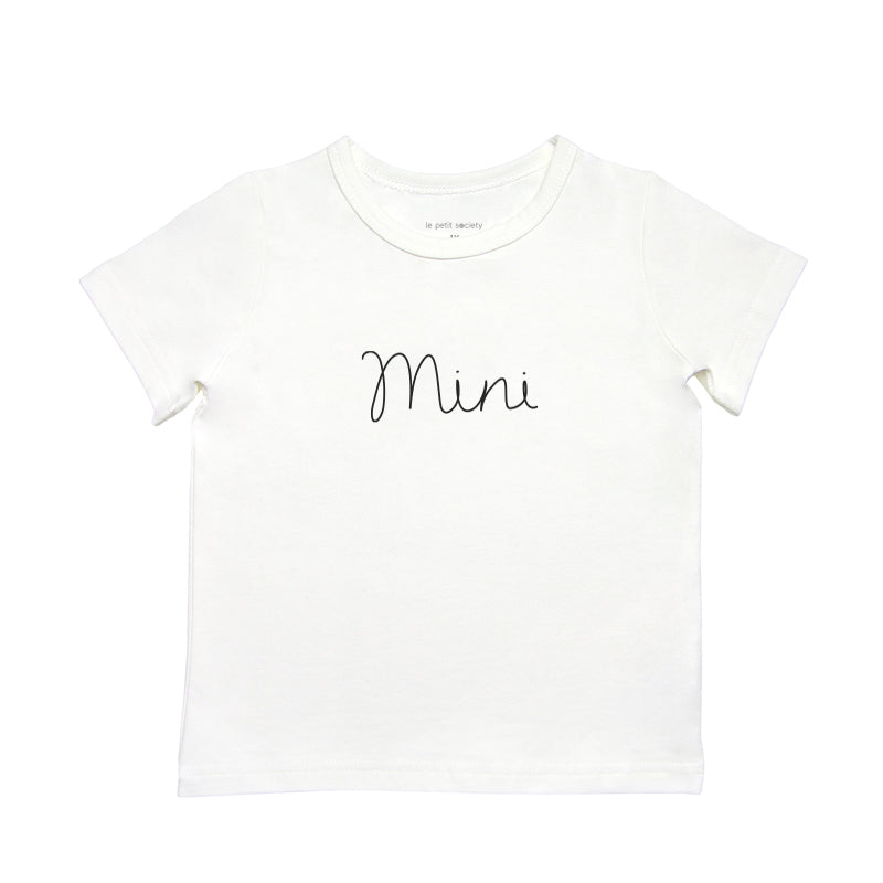Family Tees - Mini Kids Tee in White/Black by Le Petit Society — image 2