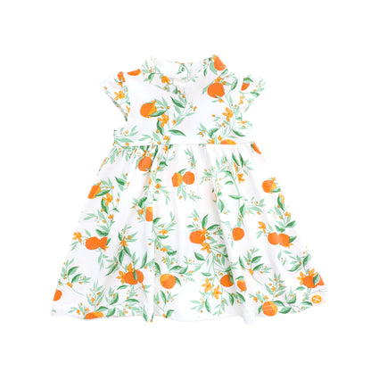 Mandarin Orange Series - Baby Girl Jersey Cheongsam in White by Le Petit Society