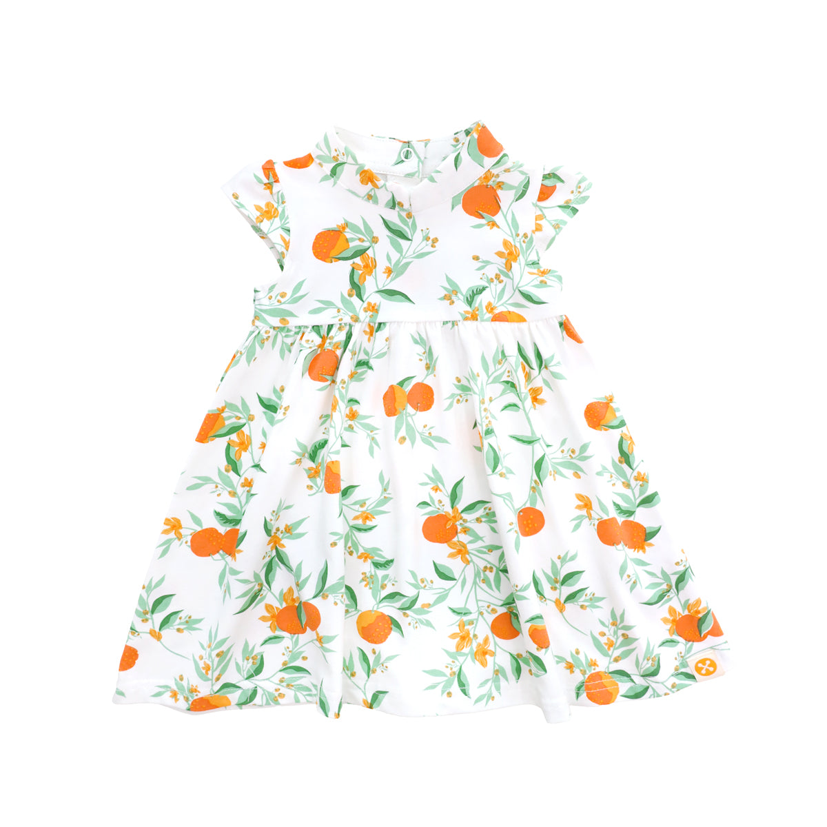 Mandarin Orange Series - Baby Girl Jersey Cheongsam in White by Le Petit Society — image 10
