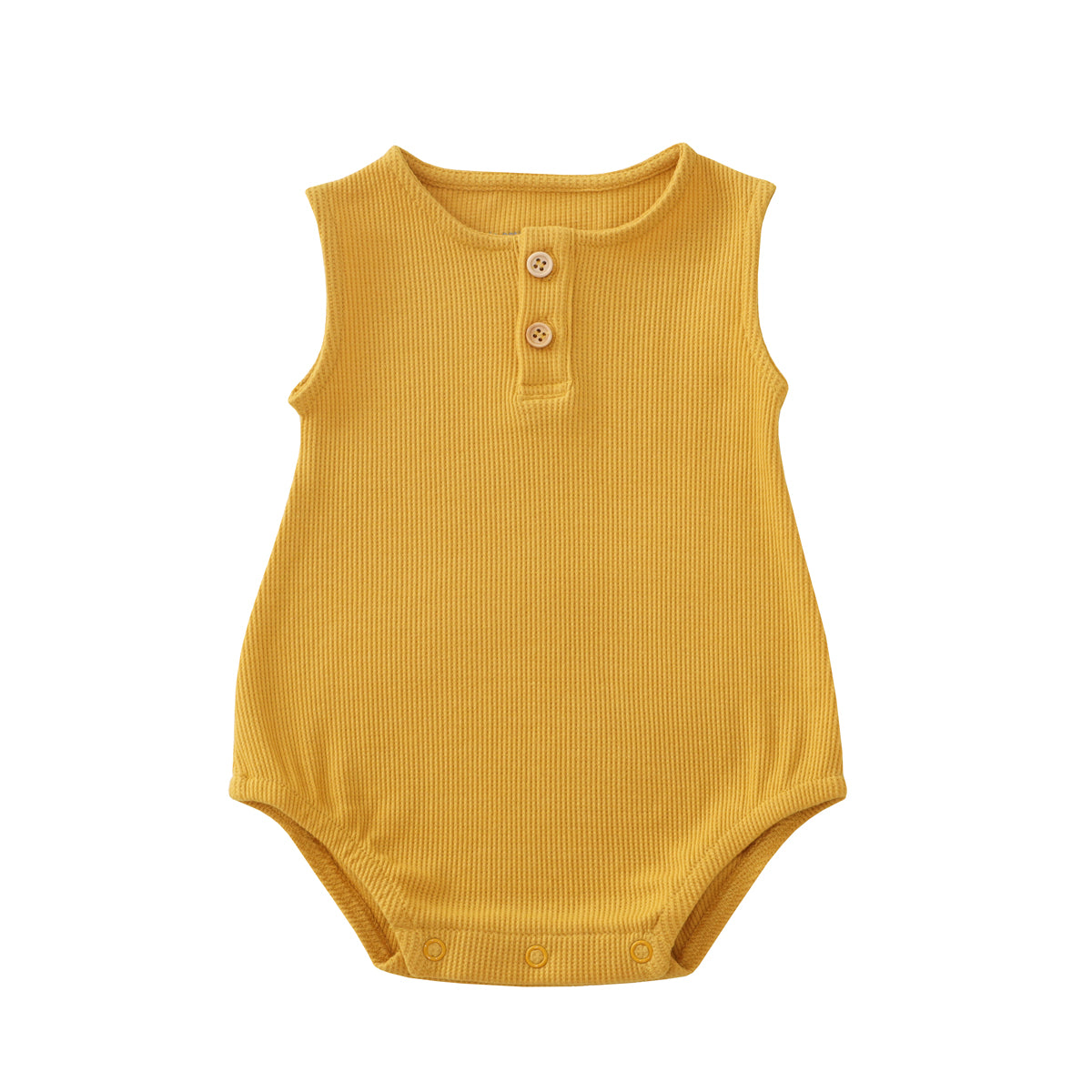 Baby Bubble Romper in Marigold Waffle Jersey by Le Petit Society — image 10