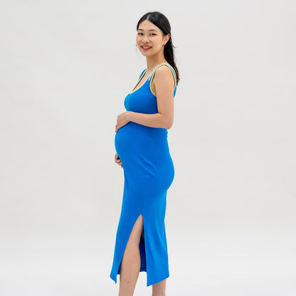 Le Petit Society x Ohhdivine - Ladies Jersey Knit Dress in Blue/Sage — image 3