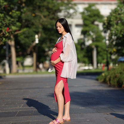 Le Petit Society x Ohhdivine - Ladies Jersey Knit Dress in Rose Pink/Blue — image 6