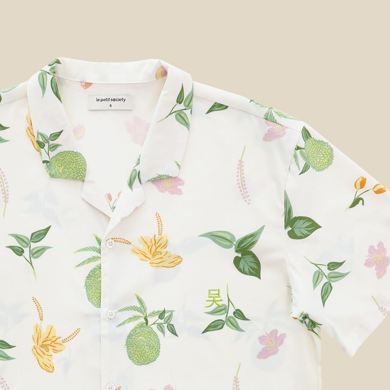 Heritage Series - Men's Camp Collar Shirt in Tropical Durian Print by Le Petit Society — image 4