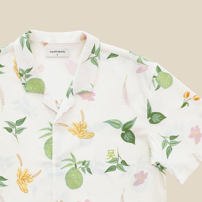 Heritage Series - Men's Camp Collar Shirt in Tropical Durian Print by Le Petit Society — image 4