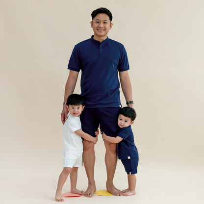 Polo Series - Men’s Polo Shirt in Navy by Le Petit Society — image 3
