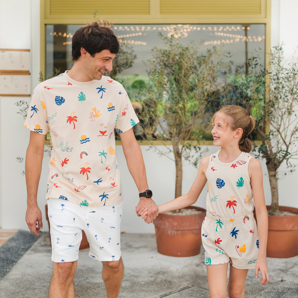 Resort Series - Kids Ribbed Jumpsuit in Paradise Print by Le Petit Society — image 7