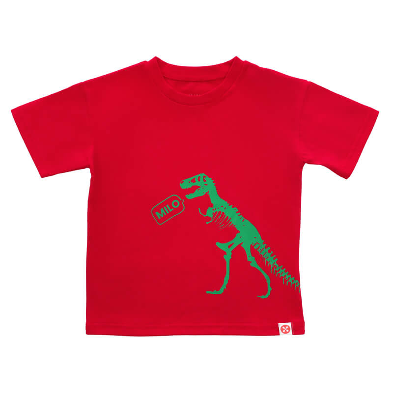 A Singapore Series - Milo Dinosaur Kids Tee in Red by Le Petit Society — image 12