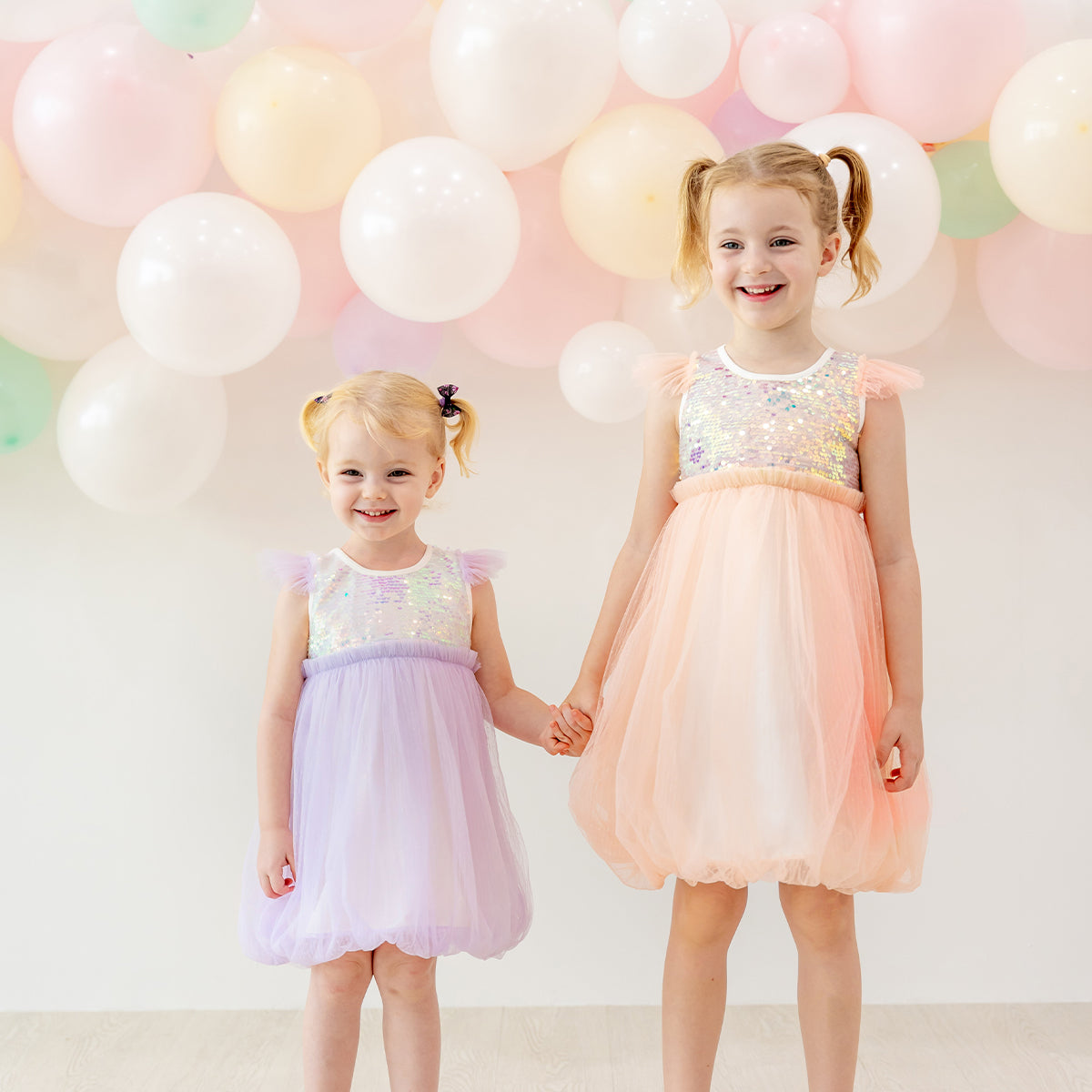Flower Girl Series - Sequin Mini Bubble Dress in Lilac by Le Petit Society — image 9