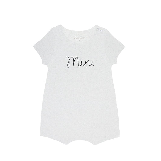 Family Tees - Mini Baby Short Sleeves Romper in Melange Grey by Le Petit Society