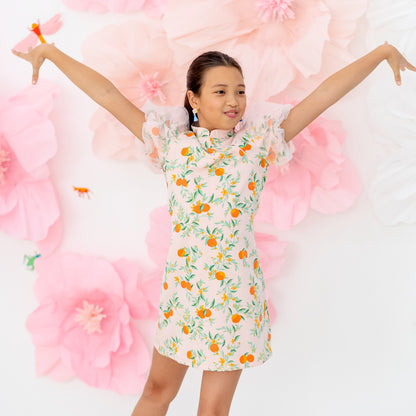 Mandarin Orange Series - Girls Cheongsam in Pink by Le Petit Society — image 6