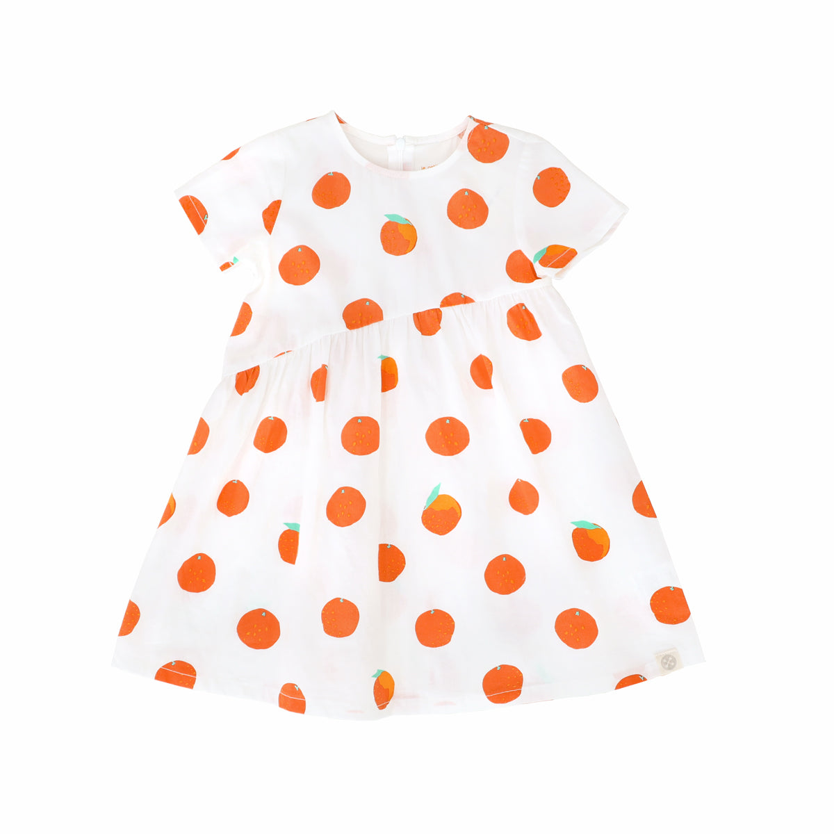 Mandarin Orange Series in Girls Asymmetrical Baby Doll Dress (Personalisable) by Le Petit Society — image 4