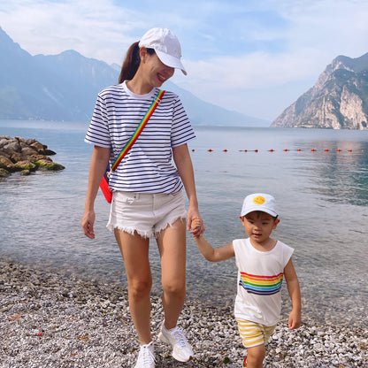 Family Tees - Personalisable Adult Striped Tee in Navy (Unisex) by Le Petit Society — image 7