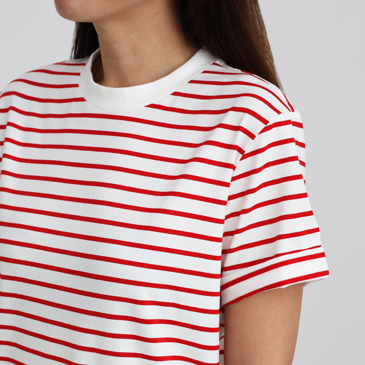 Family Tees - Personalisable Adult Striped Tee in Red (Unisex) by Le Petit Society