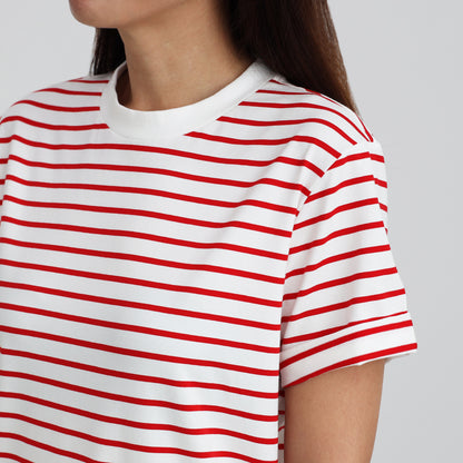 Family Tees - Personalisable Adult Striped Tee in Red (Unisex) by Le Petit Society