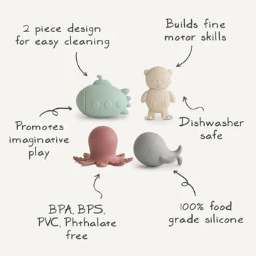 Bath Play Set (4 in pack) - Sealife by Mushie — image 2