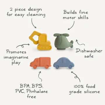 Bath Play Set (4 in pack) - Vehicles by Mushie — image 2