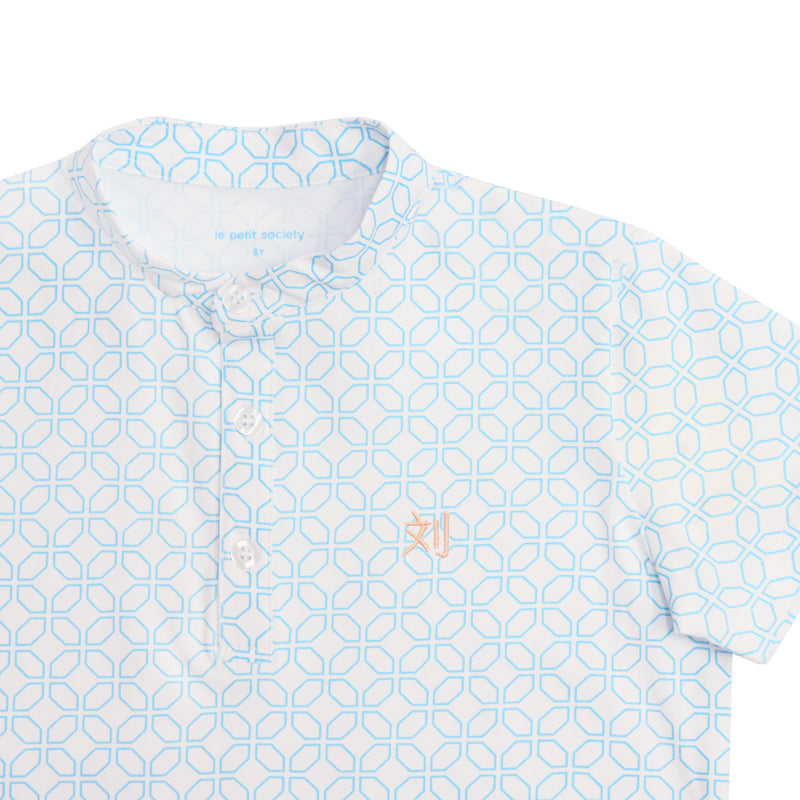 Chinese Motif Series - Boys Jersey Shirt in Blue Motif by Le Petit Society — image 6