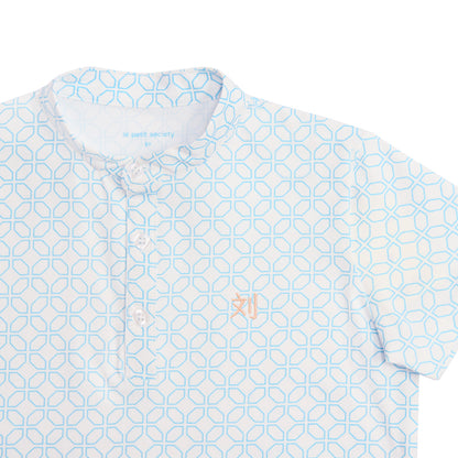 Chinese Motif Series - Boys Jersey Shirt in Blue Motif by Le Petit Society — image 6