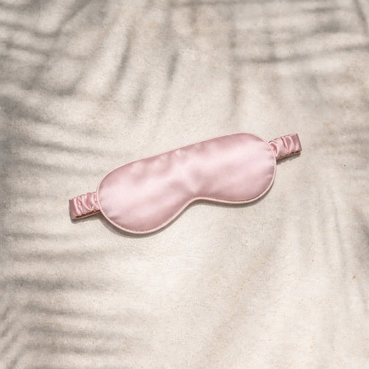 Mulberry Silk Sleep Eye Mask in Light Pink by Selenight Co